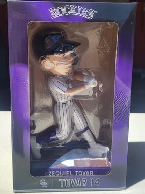 Rockies Ezequiel Tovar Pinstripe Bobblehead in Purple and White